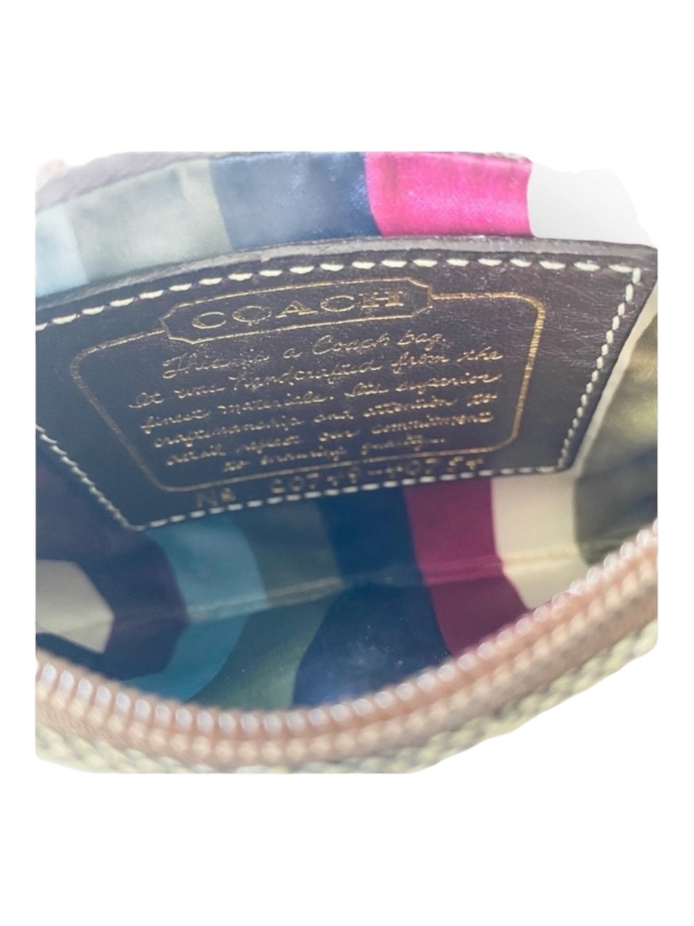 Coach ❃ Signature Monogram Jacquard Wristlet Clutch Bag ❃ Leather Trim ❃ Khaki ❃ - Picture 8 of 16
